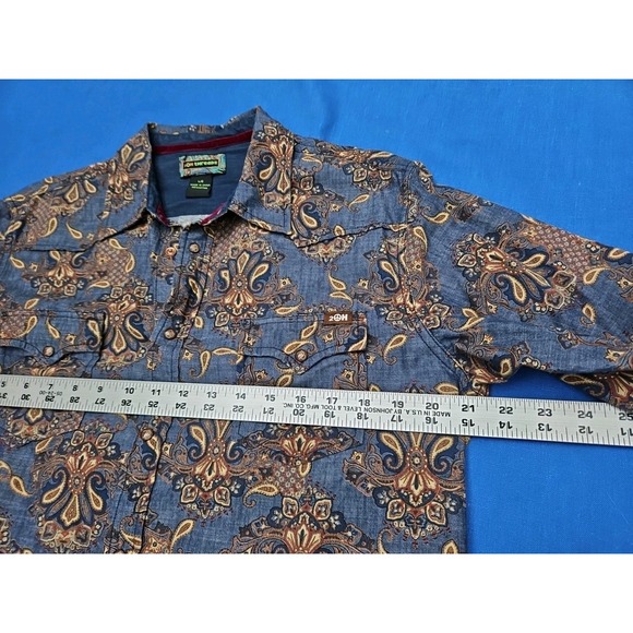 2OH Threads Paisley Western Shirt Old Hippies Snap Blouse 2 OH Large - Picture 11 of 12